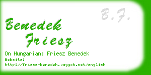 benedek friesz business card